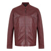 Men's Maroon Red Genuine Leather Motorcycle Jacket