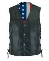 Honor Men's Genuine Leather Motorcycle Vest