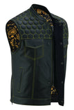 Auric Men's Genuine Leather Motorcycle Vest