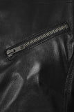 Women's Petite Black Genuine Leather Motorcycle Jacket