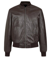 Men's Classic Genuine Leather Bomber Jacket