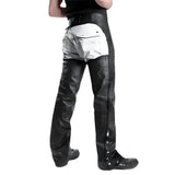Rraiden Men's Black Leather Motorcycle Chaps