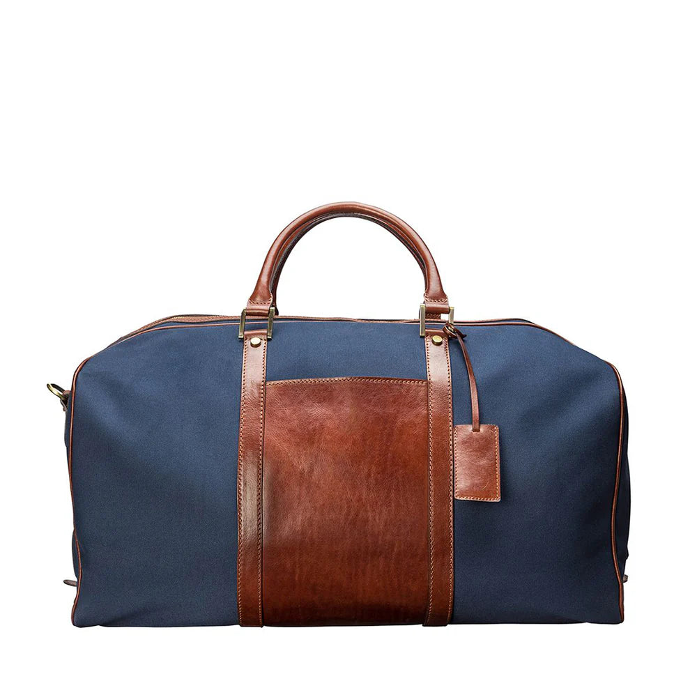 Canvas leather travel holdall handcrafted by SOVR Leather