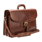 Men's full grain leather business briefcase handcrafted by SOVR Leather