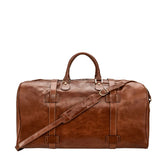 Men's full grain leather duffel bag handcrafted by SOVR Leather