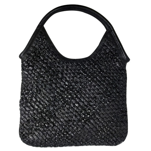 Women's handwoven leather tote bag handcrafted by SOVR Leather