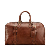 Men's leather overnight bag handcrafted by SOVR Leather
