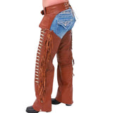 Sheriff Men's Brown Leather Motorcycle Chaps
