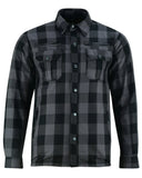 Men's Long Sleeve Motorcycle Flannel Shirt