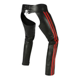 Midnight Men's Black Leather Motorcycle Chaps