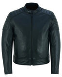Men’s Leather Motorcycle Jacket All-Season Riding Jacket with Ventilation