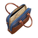 Men's canvas and leather messenger briefcase handcrafted by SOVR Leather