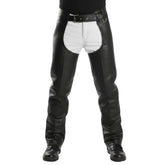 Rraiden Men's Black Leather Motorcycle Chaps