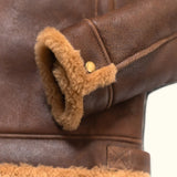 Shearling Genuine Leather Bomber Jacket