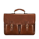 The Royal Pursuit Handmade 17" Genuine Leather Laptop Briefcase Satchel
