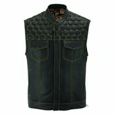 Auric Men's Genuine Leather Motorcycle Vest