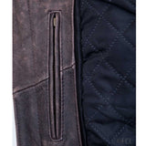 Brown Leather Motorcycle Jacket – All-Season Riding Jacket with Armor Pockets