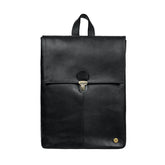 Men's Sterling full-grain leather laptop backpack front view by SOVR Leather