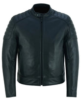 Renegade men's heavyweight full-grain leather motorcycle jacket front view by SOVR Leather