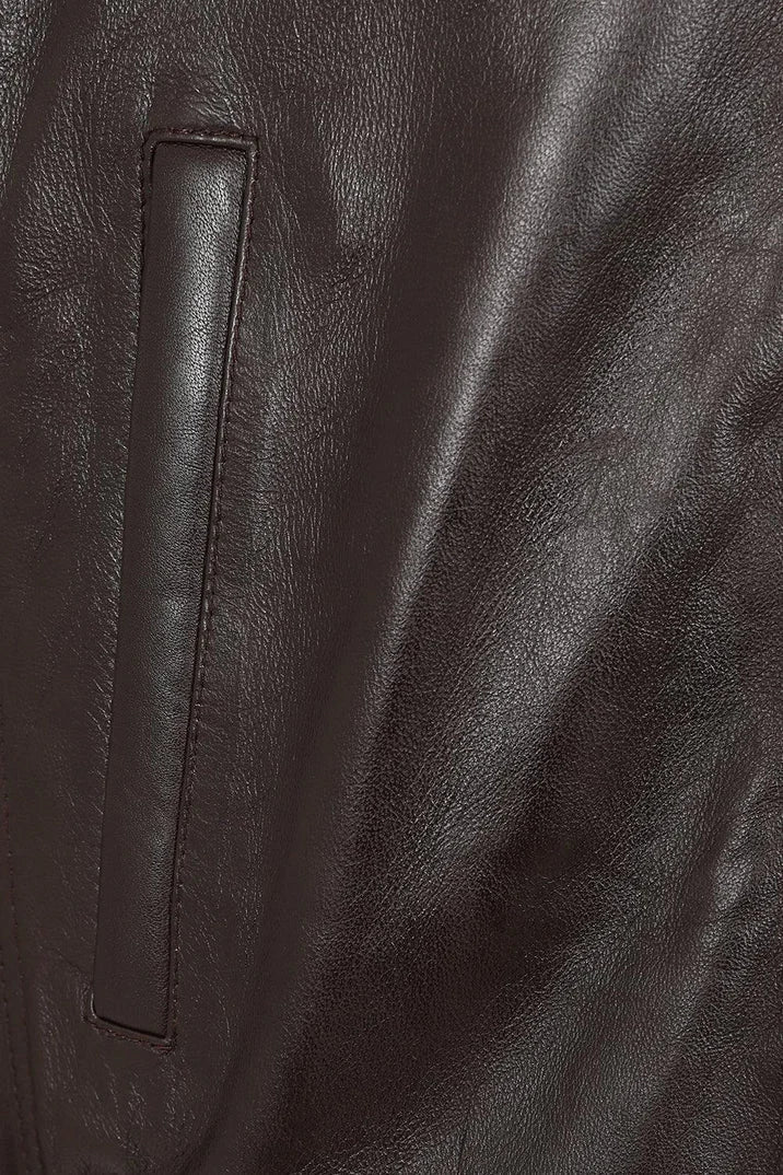 Men's Classic Genuine Leather Bomber Jacket