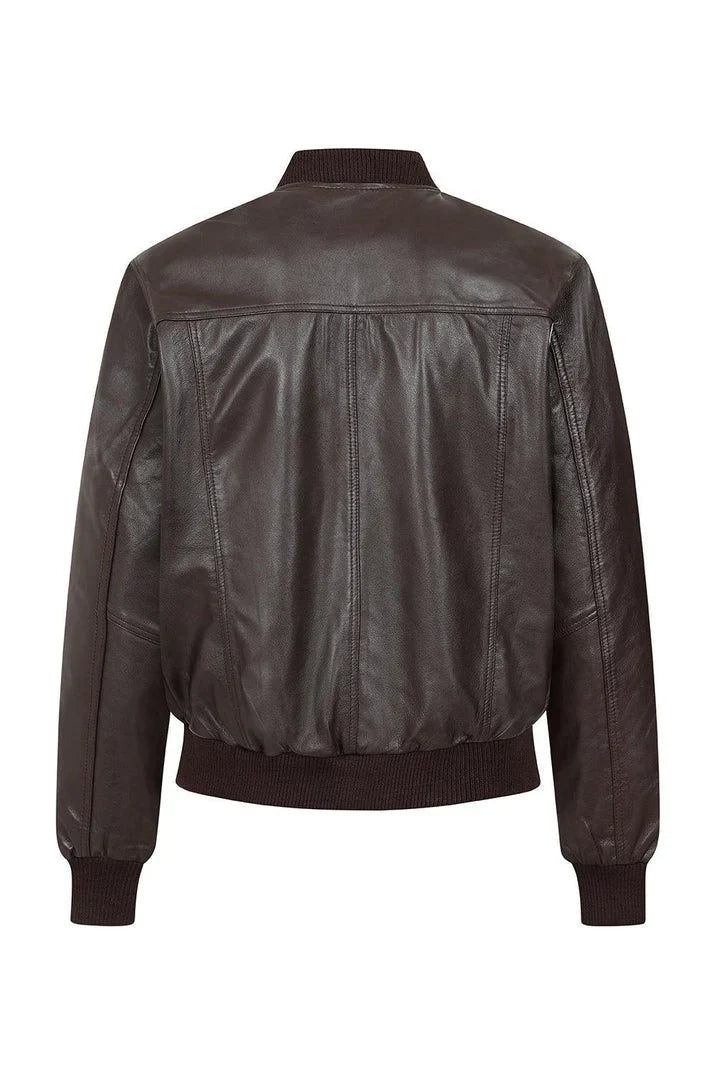 Men's Classic Genuine Leather Bomber Jacket