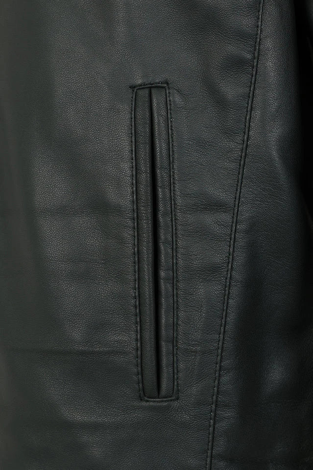 Men's Classic Green Genuine Leather Jacket