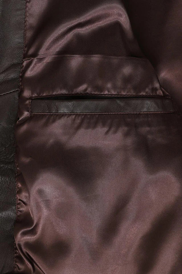 Men's Classic Genuine Leather Bomber Jacket