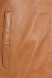 Men's Tan Genuine Leather Bomber Jacket – Style & Comfort
