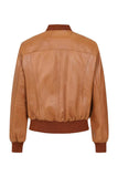 Men's Tan Genuine Leather Bomber Jacket – Style & Comfort