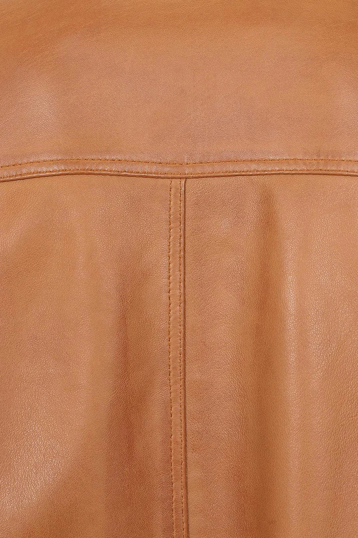 Men's Tan Genuine Leather Bomber Jacket – Style & Comfort