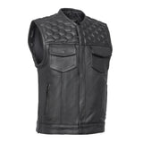 Neo Men's Genuine Leather Motorcycle Vest