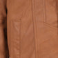 Men's Tan Brown Genuine Leather Motorcycle Jacket – Bomber Fit