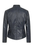 Women's Sky Blue Genuine Leather Biker Jacket – Nicely Fitted