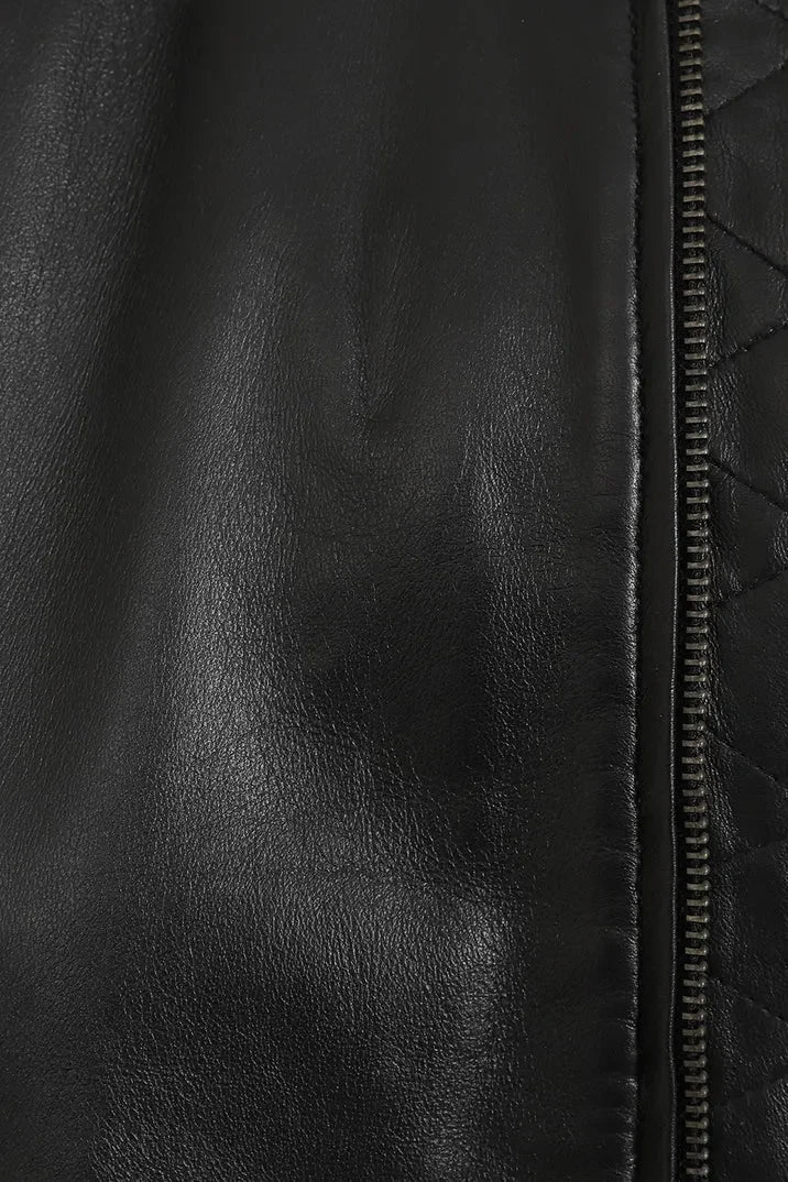 Men's Black Genuine Leather Bomber Jacket – Modern Edge