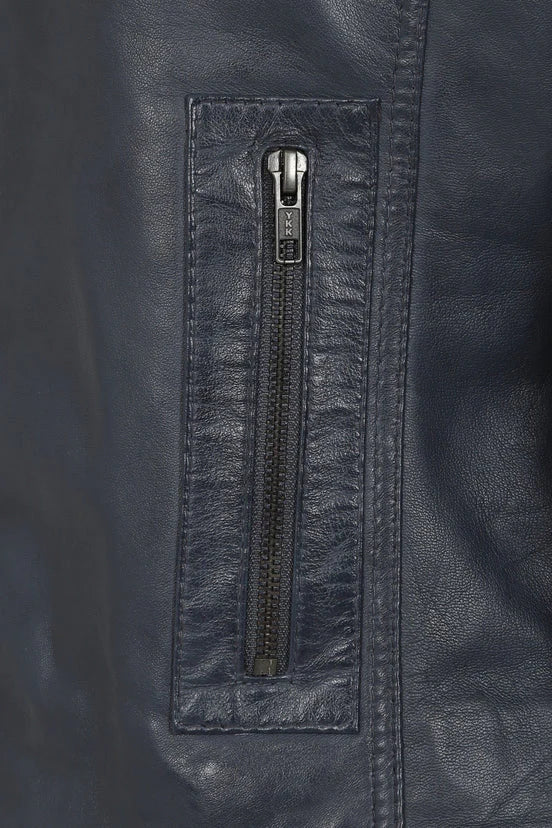 Women's Sky Blue Genuine Leather Biker Jacket – Nicely Fitted