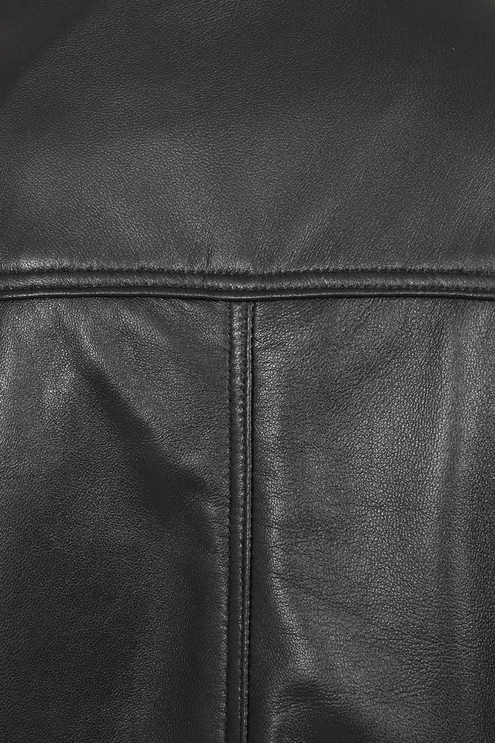 Men's Black Genuine Leather Bomber Jacket – Modern Edge