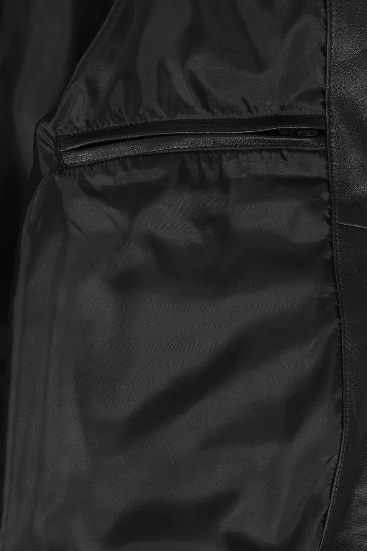 Men's Black Genuine Leather Bomber Jacket – Modern Edge
