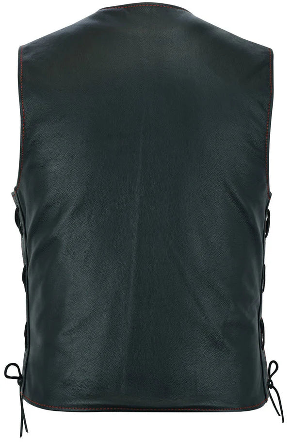 Honor Men's Genuine Leather Motorcycle Vest