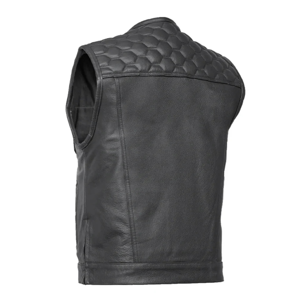 Neo Men's Genuine Leather Motorcycle Vest