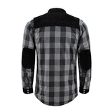 Gray Thread Men's Long Sleeve Motorcycle Flannel Shirt