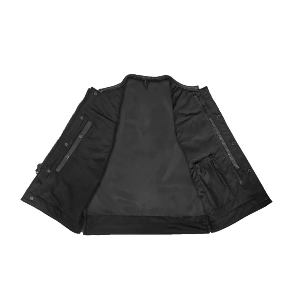 Neo Men's Genuine Leather Motorcycle Vest