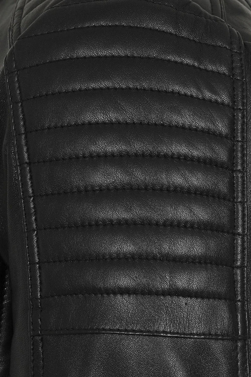 Men's Black Real Leather Biker Jacket – Refined Style