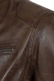 Men's Brown Genuine Leather Motorcycle Jacket – Timeless Style