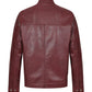 Men's Maroon Red Genuine Leather Motorcycle Jacket
