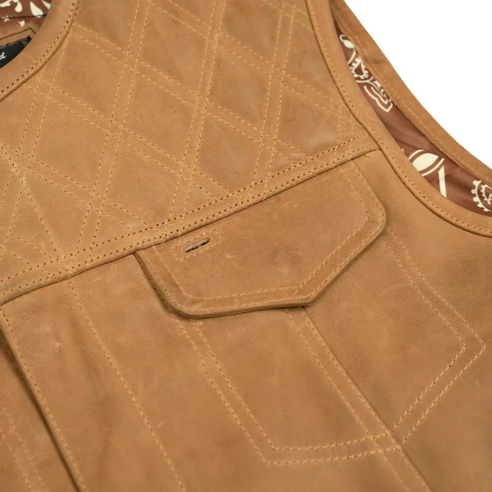 Timberline Lowcut Men's Genuine Leather Motorcycle Vest