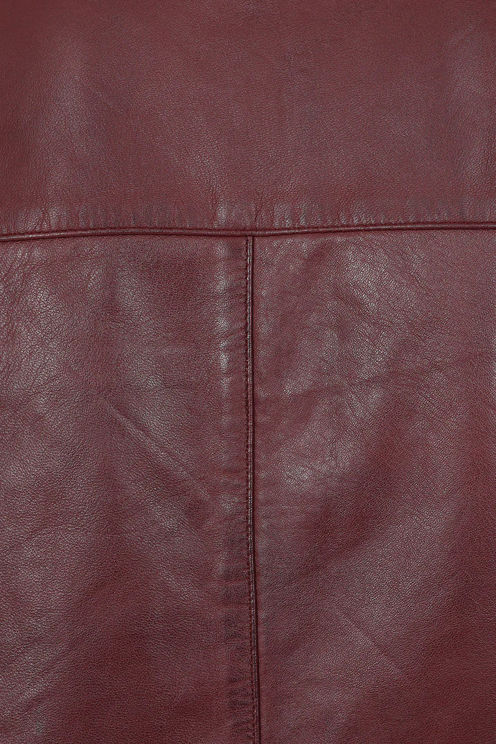 Men's Maroon Red Genuine Leather Motorcycle Jacket