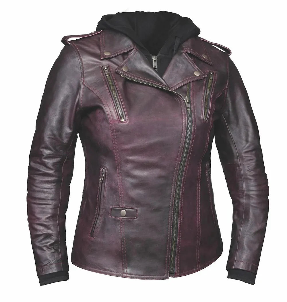 Violet - Women's Leather Motorcycle Jacket