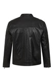 Men's Black Genuine Leather Biker Jacket – Classic Fit