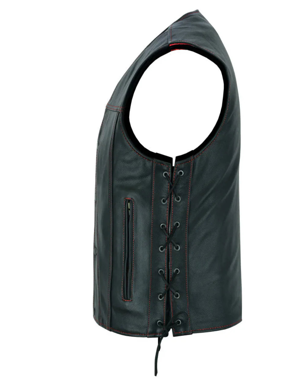 Honor Men's Genuine Leather Motorcycle Vest