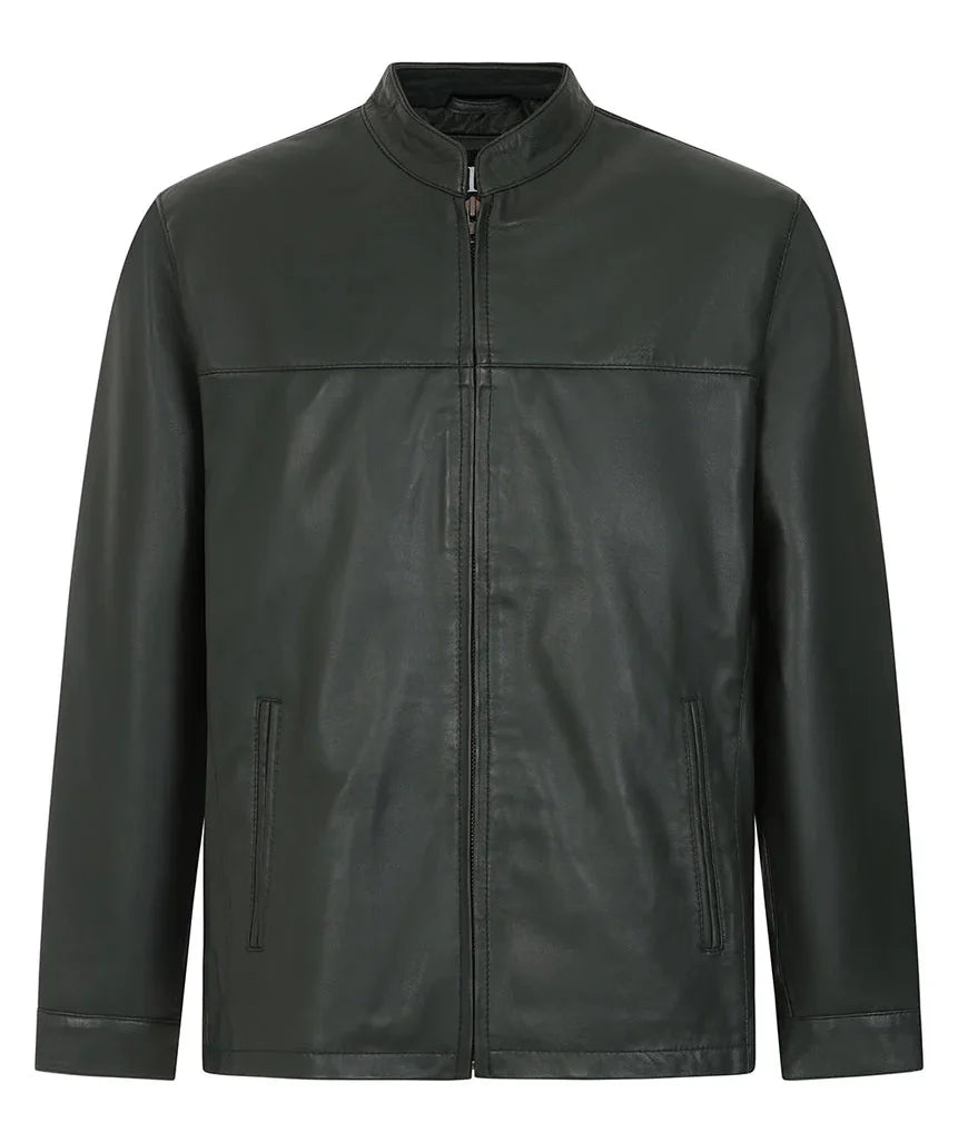 Men's Classic Green Genuine Leather Jacket